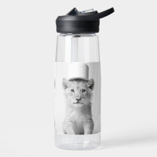 Lustiger Löwenjunges mit Toilettenpapier-Tierfoto Trinkflasche