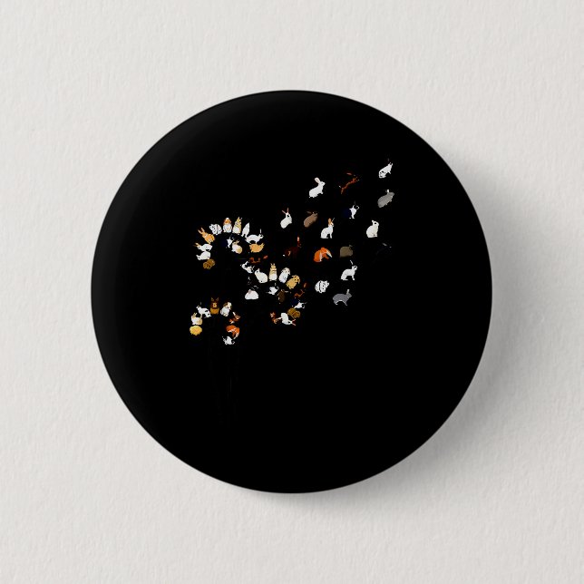 Lustiger Löwenzahn-Hasen-Blume Button (Vorderseite)