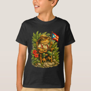 Lustiger Lustiger Coqui-Frosch spielt Cuatro T-Shirt