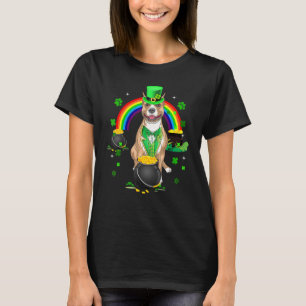 Lustiger Lustiger Pit Bull Leprechaun Kleeblatt St T-Shirt
