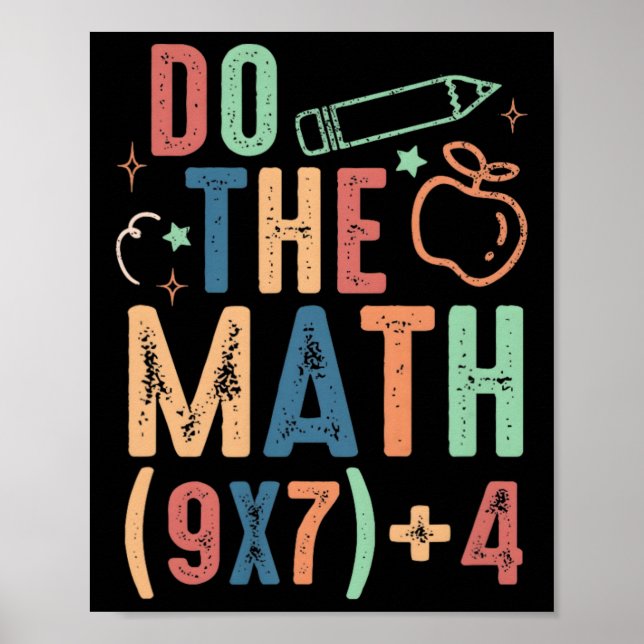 Lustiger Mach die Mathe 67 Meme Sechs Sieben Junge Poster (Vorne)
