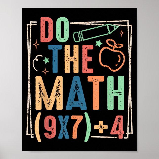 Lustiger Mach Die Mathe 67 Meme Sechs Sieben Junge Poster (Vorne)