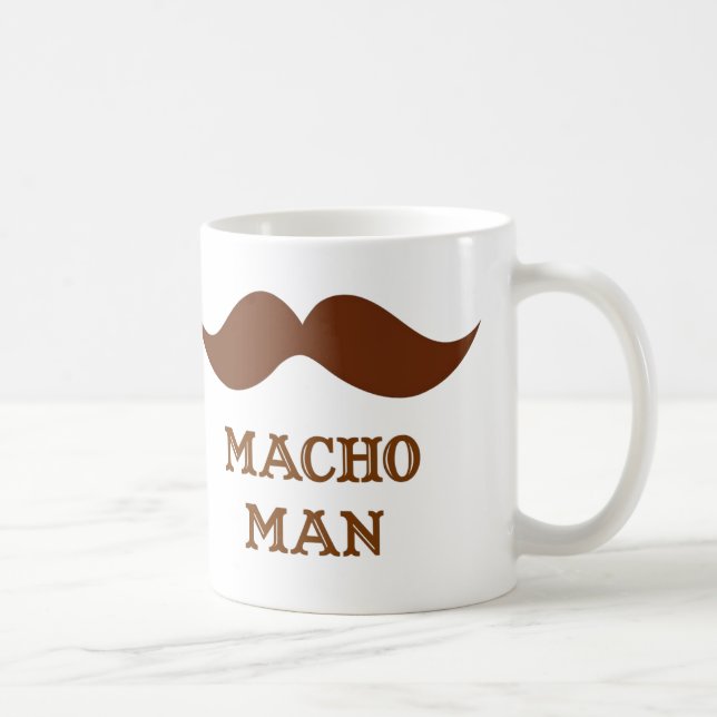 Lustiger Macho-Mann-Schnurrbart Kaffeetasse (Rechts)