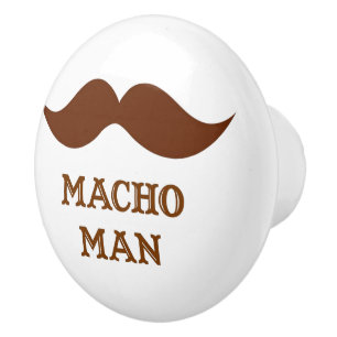 Lustiger Macho-Mann-Schnurrbart Keramikknauf