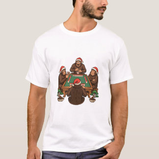 Lustiger Mahjong Weihnachten Bigfoot Mahjong Spiel T-Shirt