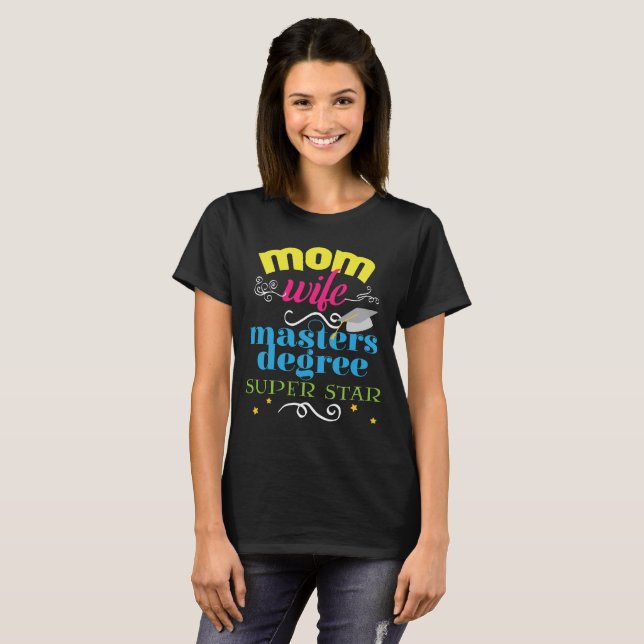 Lustiger Mama-Ehefrau-Hauptgrad-Superstern-T - T-Shirt (Vorne ganz)