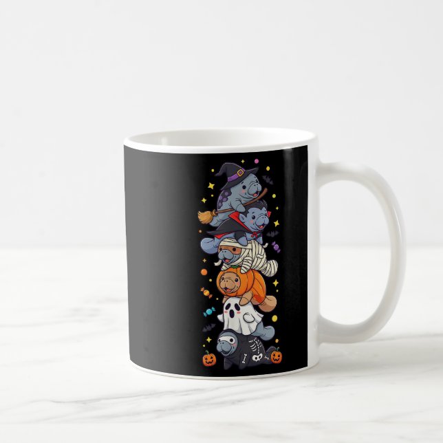Lustiger Manatee Hexe Vampir Geist Halloween Kinde Kaffeetasse (Rechts)