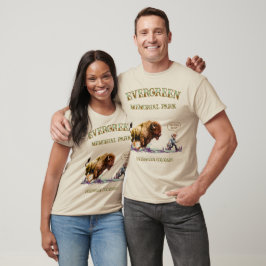Lustiger Mann läuft vor Bison Amerikanischer Büffe T-Shirt