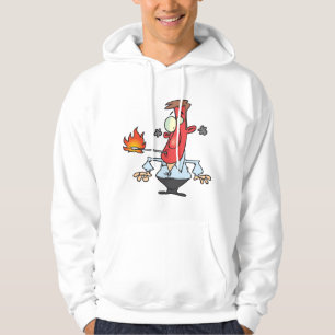 Lustiger Mann mit rotem Gesicht und Fieberthermome Hoodie
