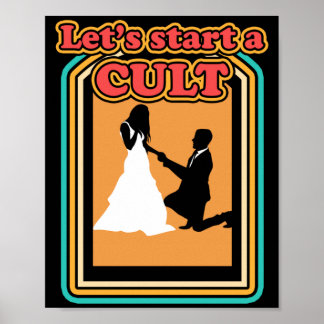 Lustiger Männer-Start Kult Verheiratet Hochzeitsbr Poster