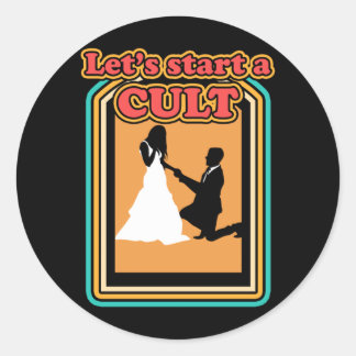 Lustiger Männer-Start Kult Verheiratet Hochzeitsbr Runder Aufkleber
