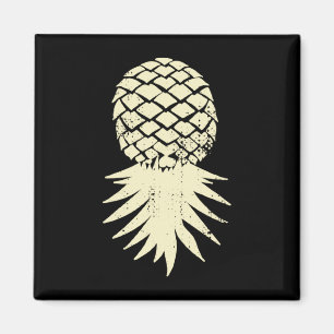 Lustiger Männer-Urlaub mit umgedrehtem Ananas-Moti Magnet