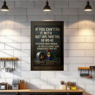 Lustiger Männerhöhlen-Duct-Tape-Reparaturposter-Wa Poster