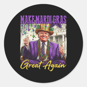 Lustiger Mardi Gras Donald Trump Mardi Gras Amerik Runder Aufkleber