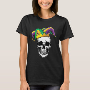Lustiger Mardi Gras-Totenkopf-Narrenhut-Parade-Kos T-Shirt