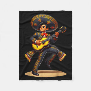 Lustiger Mariachi-Sombrero Cinco De Mayo Gitarre M Fleecedecke