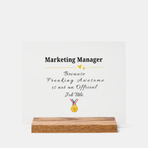 Lustiger Marketing-Manager-Appreciation Acrylschild