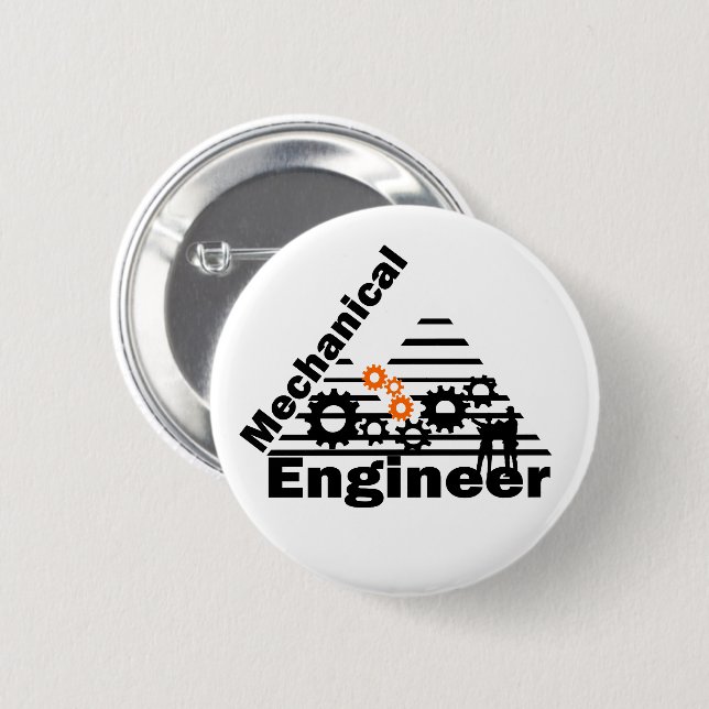 Lustiger Maschinenbauingenieur Button (Vorne & Hinten)