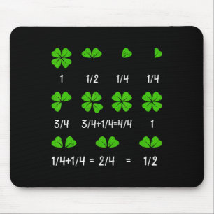 Lustiger Mathe-Bruch Vier-Blatt-Klee-Lehrer St. Pa Mousepad