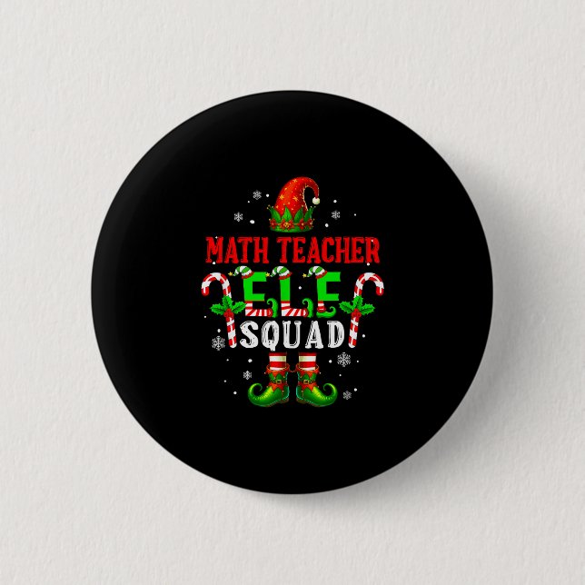 Lustiger Mathelehrer-Elfen-Trupp Weihnachts-Elfenh Button (Vorderseite)