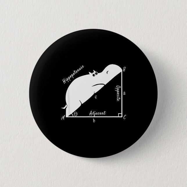 Lustiger Mathelehrer, lustige Hypothenuse, Geometr Button (Vorderseite)
