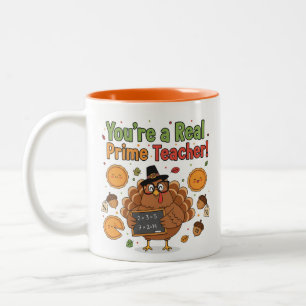 Lustiger Mathematik-Lehrer Thanksgiving-Becher – T Zweifarbige Tasse