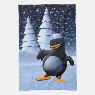 Lustiger Matrosen-Pinguin Tanzend Geschirrtuch