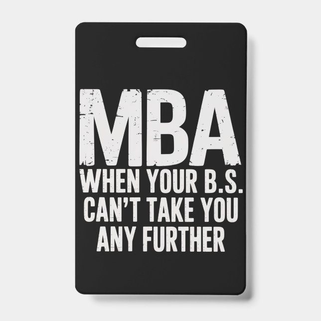 Lustiger MBA-Master-Abschluss-Tag Ausweis (Vorderseite)
