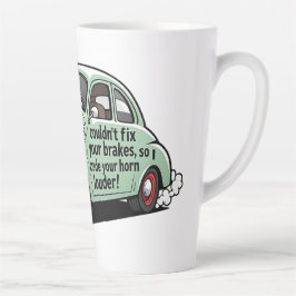 Lustiger Mechaniker Auto konnte Bremsen nicht repa Milchtasse