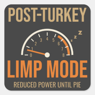 Lustiger Mechaniker Thanksgiving Post-Truthahn-Lim Quadratischer Aufkleber