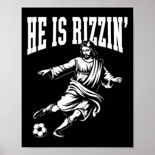 Lustiger Meme Gott Christliches Weihnachten Er ist Poster