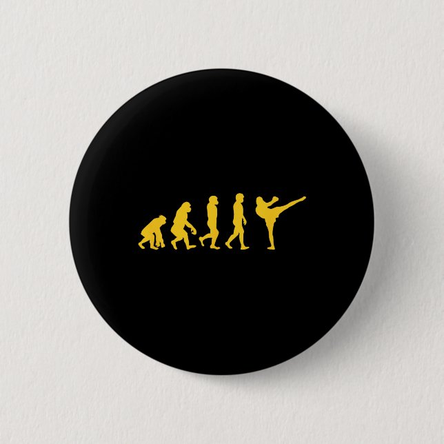 Lustiger Mensch Affe Gorilla Evolution Karate Boxe Button (Vorderseite)