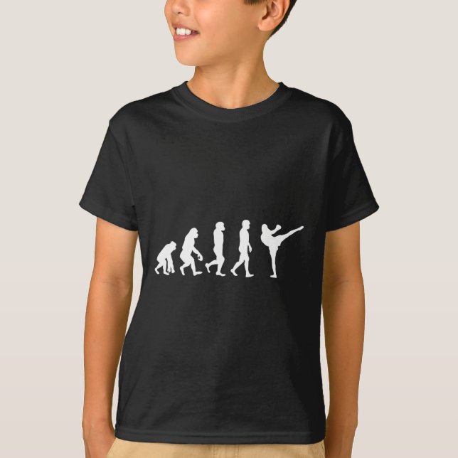 Lustiger Mensch Affe Gorilla Evolution Karate Boxe T-Shirt (Vorderseite)