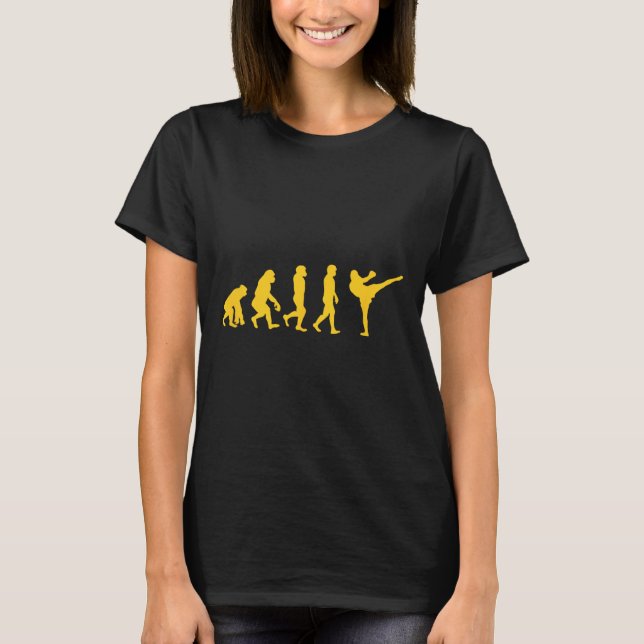 Lustiger Mensch Affe Gorilla Evolution Karate Boxe T-Shirt (Vorderseite)