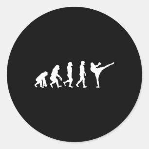 Lustiger menschlicher Affe Gorilla Evolution Karat Runder Aufkleber