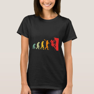 Lustiger menschlicher Kletter-Evolution lustig Ret T-Shirt