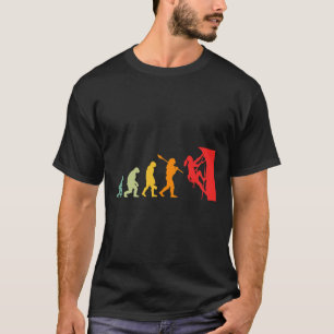 Lustiger menschlicher Kletterevolutionswitz Retro T-Shirt
