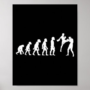 Lustiger menschlicher Muay-Thai-Evolutions-Kickbox Poster