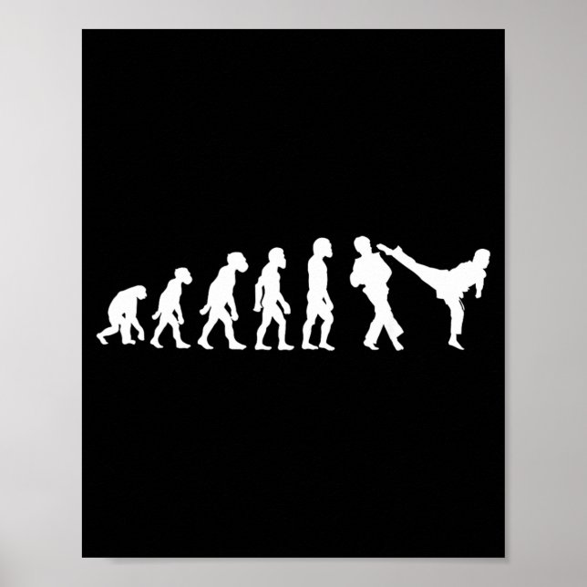 Lustiger menschlicher Taekwondo-Kämpfer Evolution  Poster (Vorne)
