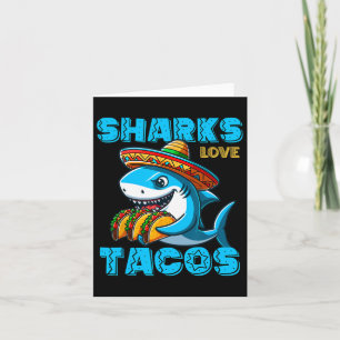 Lustiger mexikanischer Hai isst Tacos Essen Hai-Li Karte