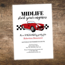 Lustiger Midlife-Vintage-Roter-Auto-50.-Geburtstag