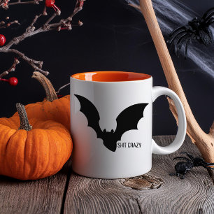 Lustiger minimaler Halloween-Schwarzer Fledermaus Tasse