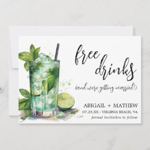 Lustiger Minz-Limonen-Cocktail Trendige Foto Hochz Save The Date