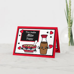 Lustiger Miso- und Sojasauce-Wortspiel zum Valenti Karte