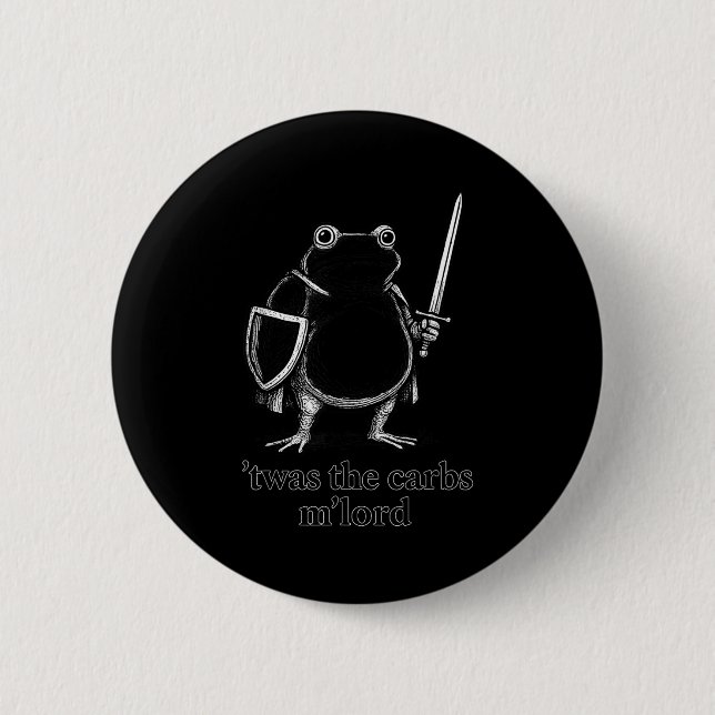Lustiger mittelalterlicher Frosch-Meme-Kohlenhydra Button (Vorderseite)