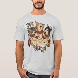 Lustiger mittelalterlicher Katzengesang in illumin T-Shirt