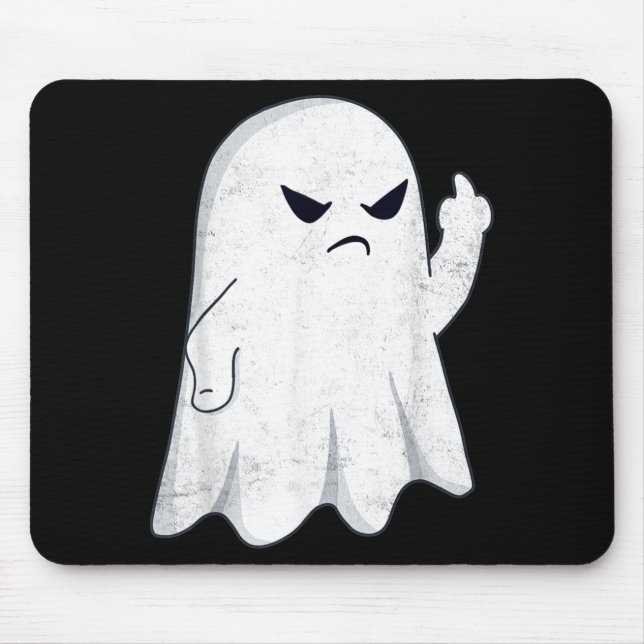 Lustiger Mittelfinger-Geist Halloween-Kostüm Männe Mousepad (Vorne)
