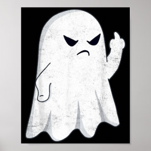 Lustiger Mittelfinger-Geist-Halloween-Kostüm Männe Poster