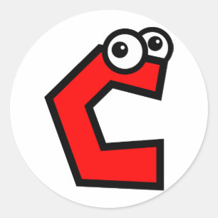 Lustiger Monogramm-Buchstabe C Runder Aufkleber