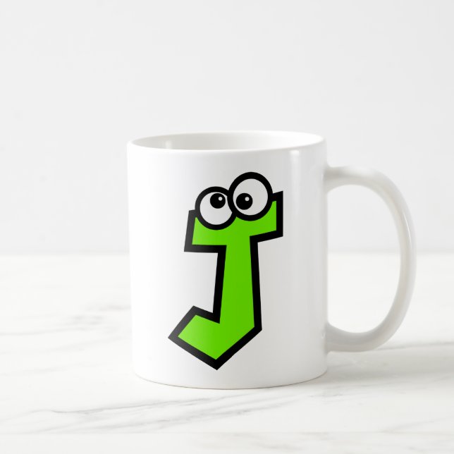 Lustiger Monogramm-Buchstabe J Kaffeetasse (Rechts)